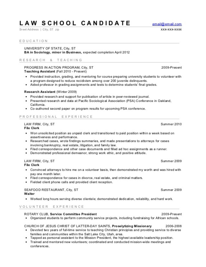 Example Resume Template from www.law.buffalo.edu