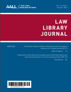 blue cover of the Law Library Journal. 