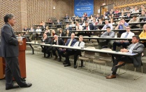 Photo of U.S. Solicitor General Noel Francisco talking to a classroom of students. 