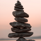 photo of a balanced stack of rocks. 