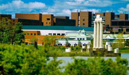 Lake LaSalle, Baird Point and various buildings on UB's North Campus. 