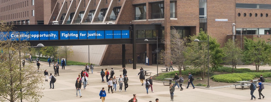 exterior photo of O'Brian Hall from across campus.