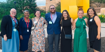 Zoom image: Members of the LAWR team (right to left) Angie McDuff, Pamela Newell, Emily Dinsmore, Farina Barth, Carina Schoenberger and Katrin (Kate) Rowan. 