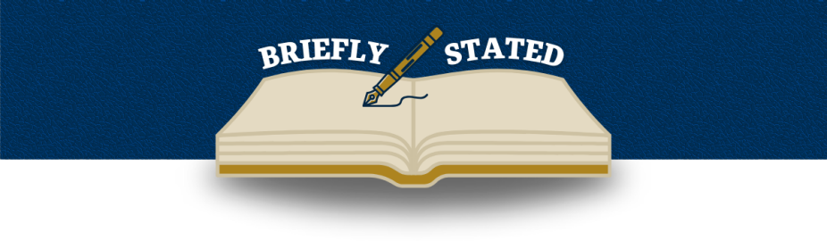 Text that says Briefly Speaking - Highlighting the scholarship and service provided by UB School of Law’s Legal Analysis, Writing and Research faculty.
