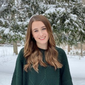 woman outside in the snow. 