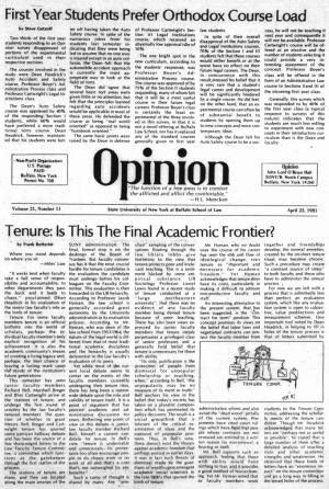 cover of The Opinion newsletter. 