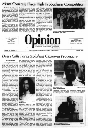 cover of The Opinion newsletter. 