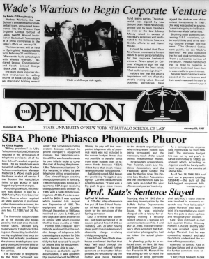 cover of The Opinion newsletter. 