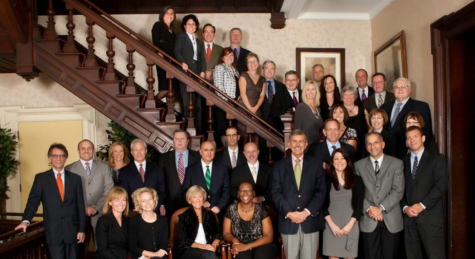 group of alumni attending a reunion. 