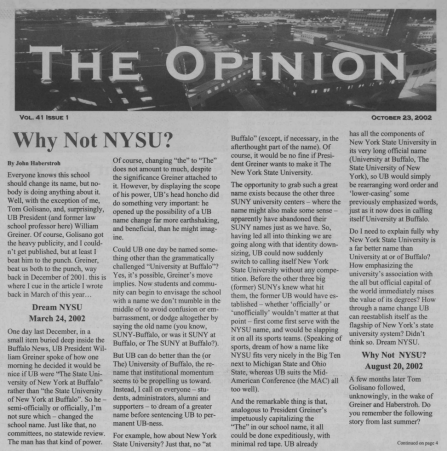 cover of The Opinion newsletter. 