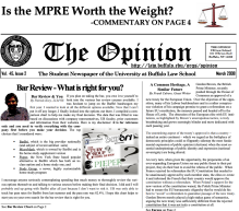 cover of The Opinion newsletter. 