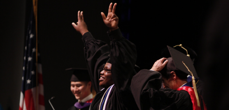 law graduate cheering. 