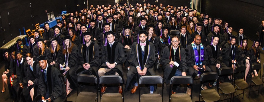 photo of graduates during their commencement ceremony. 
