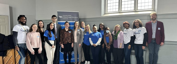 Access to Justice Clinic and Civil Rights and Housing student attorneys with members of Our City Buffalo at the Name Change Clinic that took place on March 5, 2025 at the Trinity Episcopal Church in Buffalo, NY. 