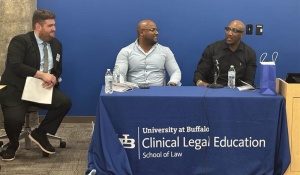 From Left to Right: William Hecht, '25; Thomas Gant; and Walter Ball , speaking at the I AM Campaign panel event.
