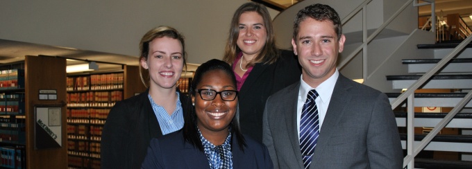 Adela Smehlik '17, Sarah Draper '16, Merrick Sadler '16, Aaron VanNostrand '16. 