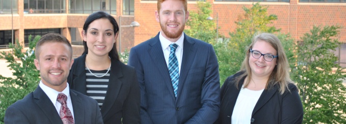 Taylor Golba ’17, Erin Rozewicz '17, Ryan Stebbins '17, Briana Miller '16. 