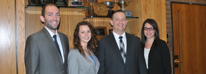 Kerry Ferrell '16, Victoria Karnisky '17, Matt Peine '17, Gina Gramaglia '16. 