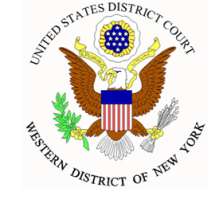 Logo for the United States District Court, Western District of New York. 