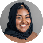 young woman smiling. 