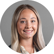 young woman smiling.