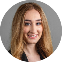 young woman smiling.