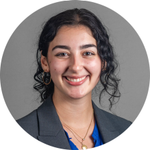 young woman smiling.