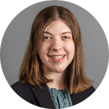 young woman smiling.