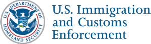 Logo for the U.S. Immigration and Customs Enforcement of the Department of Homeland Security. 