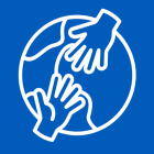 Asylum Appellate Advocacy Practicum logo featuring two reaching hands and a globe. 