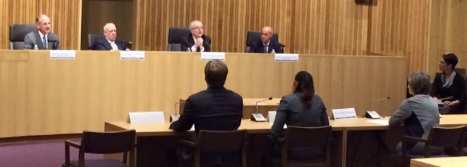 Pro Bono Scholar Jeffrey Donigan '15 testifying at Chief Judge's Hearing on Civil Legal Services in Syracuse, NY. 