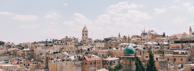 landscape view of Jerusalem, Israel via unsplash. 
