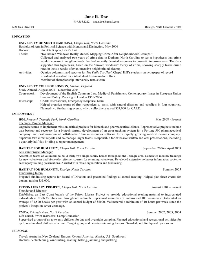 Zoom image: Resume sample 6