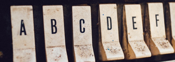photo of the alphabet on keys. 