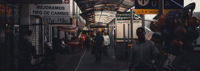 a train station with spanish signs. 