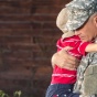 Veteran with child. 