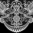 white lace on black background. 
