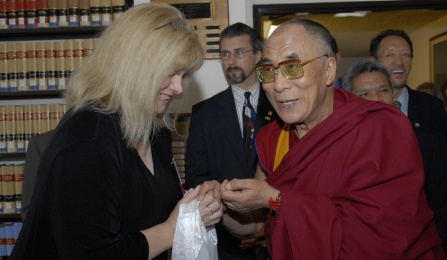 Professor French with the Dalai Lama during his visit to UB in 2006. 