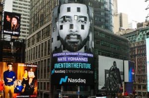 Nate Yohannes in Times Square. 