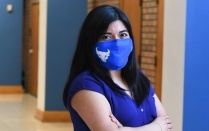 law student wearing a mask. 