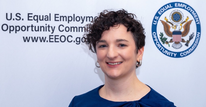 woman smiling. 