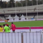 12:15 p.m., the Olympic Stadium. I have just entered (at right) and I see the finish line, my finisher's medal, and lots of beef and multiple mojitos. 