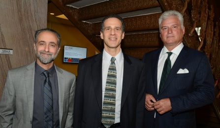 Professor Guyora Binder, Dean James Gardner, and Daniel Oliverio '82. 