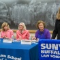 Alyssa Weiss, Chief of Staff to Buffalo Common Council Member Michael LoCurto, Mary Travers Murphy, Director of the Family Justice Center of Erie County, Sawrie Becker, Chair of the Erie County Commission on the Status of Women, Karen Mulhauser, Chair of the United Nations Association-USA and Assoc. Professor of Law Tara J. Melish. 