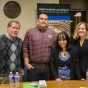 Chief Medical Officer Dr. Myron Glick (Jericho Road Community Health Center), Executive Director James Haslam (Rights & Democracy), Executive Director Cathy Albisa (The National Economic and Social Rights Initiative) and Associate Professor Tara J. Melish (UB). 