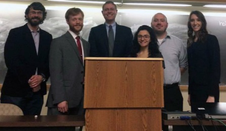 Professor Chiesa, John Burns ‘17, Professor Lee Strang (University of Toledo Law School), Diane Orosz ‘18, Jason Michael Gunning ‘18, and Kelsey Hanson ‘17. 