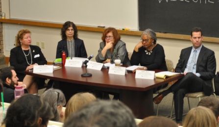 Lynette Reda, Judith Olin ’85, Hon. Lisa Bloch-Rodwin ’85, Gwen Wright, and Daniel M. Weitz. 