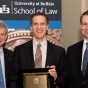 UB Provost Charles F. Zukoski, interim Dean James A. Gardner, and UB Law Alumni Association President Brian D. Gwitt &rsquo;98. 