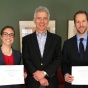 Olivia Paulo '17, coach Steve Sugarman &rsquo;85, and Andrew Mark &lsquo;17. 