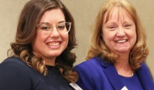 Bethany Cereo ’18 with Karen L. Nicolson ’89, chief executive officer for the Center for Elder Law and Justice. 